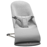 BabyBjorn Bouncer Bliss Light Grey 3D Jersey, Comfortable Baby Bouncer Suitable from Birth to 2 Years, Supports Child Weight from 3.5 to 13kg, Provides Natural Rocking, Lightweight, Foldable and Easy to Carry