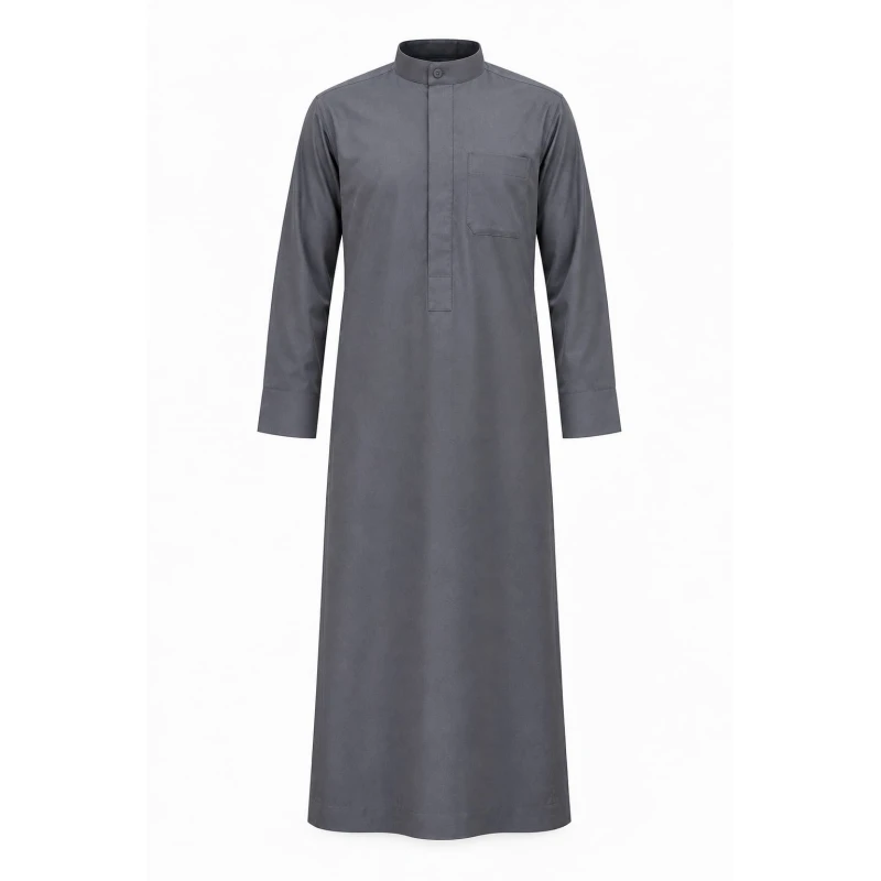 Men's Custom Tailored Thobe (L:185cm, Sh:52cm, Sl:64cm, Ch:128cm, N:42cm) | Elegant Traditional Design & Perfect Sizing for Daily Wear & Special Events - Al-Haiba Clothing