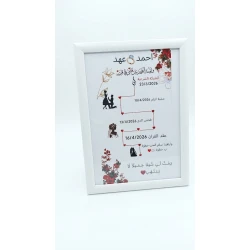 Custom Wedding Timeline Storyboard with Frame (A4 - 21x29 cm) | Personalized Engagement & Marriage Memory Keepsake for Couples with Names & Dates