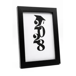 Class of 2028 Graduation Picture Frame 10x15 cm Black Wooden Desktop Frame | Keepsake Graduation Cap Photo Display Gift for Graduates