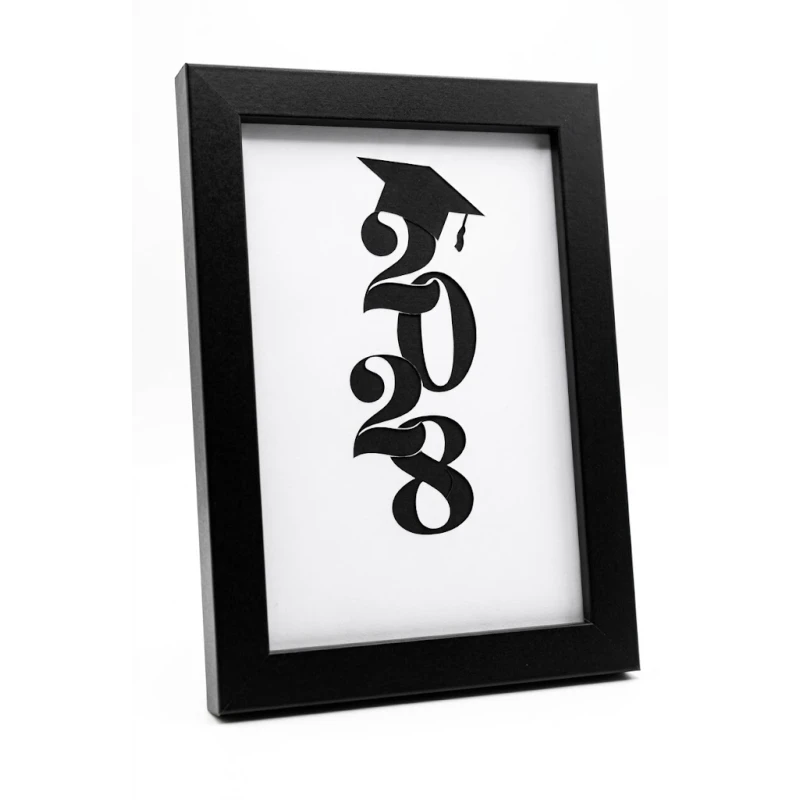 Class of 2028 Graduation Picture Frame 10x15 cm Black Wooden Desktop Frame | Keepsake Graduation Cap Photo Display Gift for Graduates - Batoul Store