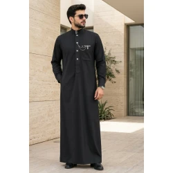 Men’s Traditional Dishdasha, 56-Inch Length, Classic Elegant Design for Everyday Wear, Family Gatherings and Special Occasions