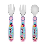 The First Years Disney Minnie Mouse Kids Cutlery Set, 3-Piece Children's Feeding Utensils, Safe BPA-Free Materials, Toddler Spoon and Fork Set for Everyday Meals - Disney