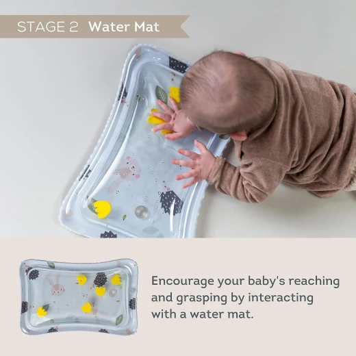 تاف تويز مجموعة هدايا وقت البطن للأطفال الرضع مع وسادة دعم وقت البطن، كتاب خشخشة أبيض وأسود عالي التباين، بساط مائي للأنشطة، كرات حسية وطبق لحديثي الولادة - تاف تويز - Image 5