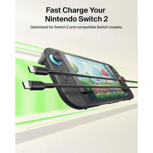 Belkin 60W USB-C to USB-C Cable, 2m, Black, for Fast Charging and Data Transfer with Compatible Devices, Model ENA008hq2MBK - Belkin - Image 5