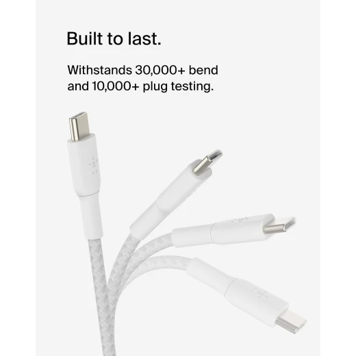 Belkin Braided USB-C to USB-C Cable, 0.15m (15cm), Black, Charging and Data Transfer Cable for Compatible Devices, Model CAB004bt0-MBK - Belkin - Image 5