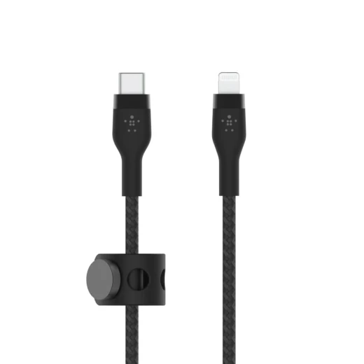 Belkin BoostCharge Pro Flex Braided USB-C to Lightning Cable, 1m (3.3ft), Black, MFi Certified, 20W Fast Charging with Power Delivery, Compatible with iPhone 14, 14 Plus, 13, 12, Pro, Max, Mini, SE and Compatible iPad Models - Belkin - Image 2