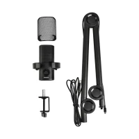 Aiwa PDMA-10 Premium Cardioid USB Microphone with Shock Mount and Adjustable Arm for Podcasting, Streaming, Voice Recording and Online Meetings