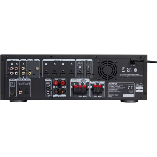 ريسيفر صوت وصورة ايوا AVR-7210 بقنوات 7.2، يدعم دولبي أتموس وبث سبوتيفاي و إيربلاي 2 وبلوتوث 5.2، مع تمرير فيديو بدقة 4K UHD، قدرة إجمالية 1155 واط، تصميم أسود، الأبعاد 435 × 145 × 350 مم، الوزن 5.8 كجم - ايوا - Image 5