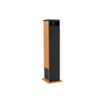 أوا TSBT-360 برج صوت 60 واط مكبر صوت بلوتوث مع جهاز تحكم عن بعد، راديو FM، مشغل أقراص CD، USB وبلوتوث، خشب أسود - ايوا