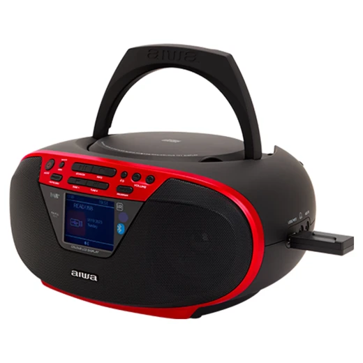 راديو محمول ايوا BBTU-500DAB/RD مع مشغل أقراص سي دي وملفات إم بي 3، يدعم راديو DAB+ وFM وبلوتوث 5.0 ومنفذ يو إس بي، شاشة ملونة 2.4 بوصة، متوافق مع CD وCD-R وCD-RW، باللون الأحمر، 260 × 220 × 128 مم، 1.2 كجم - ايوا - Image 4