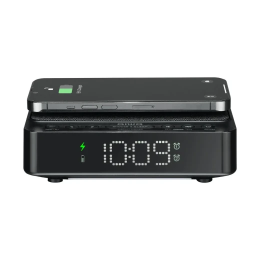 ساعة راديو رقمية ايوا CR-30BK بشحن لاسلكي 5 واط، إضاءة ليلية، إنذار مزدوج، شاشة LED ومنفذ USB - أسود ساعة راديو رقمية ايوا CR-30BK بشحن لاسلكي 5 واط، إضاءة ليلية، إنذار مزدوج، شاشة LED ومنفذ USB - أسود