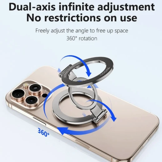 يسيدو C229 حامل هاتف مغناطيسي مزدوج الجوانب دوران 360 درجة قابل للطي حلقة معدنية من الزنك - يسيدو - Image 5