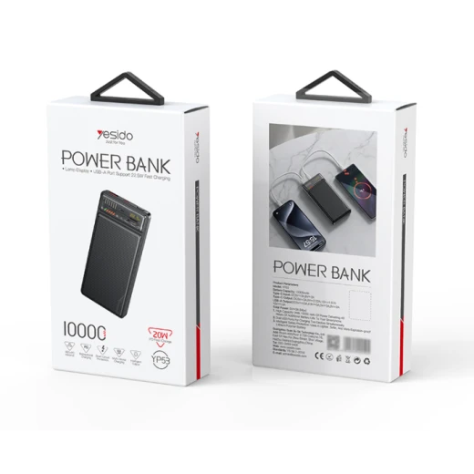 يسيدو YP53 باور بانك 10000mAh PD 20W + USB 22.5W بشاشة عرض شفافة للشحن السريع أسود - يسيدو - Image 2