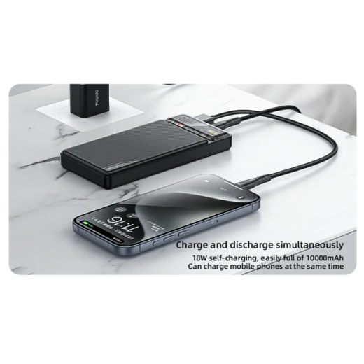 يسيدو YP53 باور بانك 10000mAh PD 20W + USB 22.5W بشاشة عرض شفافة للشحن السريع أسود - يسيدو - Image 3