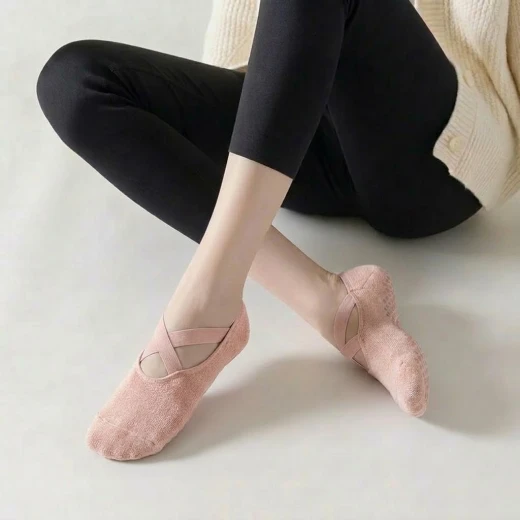 Non-Slip Yoga & Pilates Grip Socks for Women | Anti-Skid Barre, Dance, Gym & Home Workout Socks with Cross Straps Non-Slip Yoga & Pilates Grip Socks for Women | Anti-Skid Barre, Dance, Gym & Home Workout Socks with Cross Straps