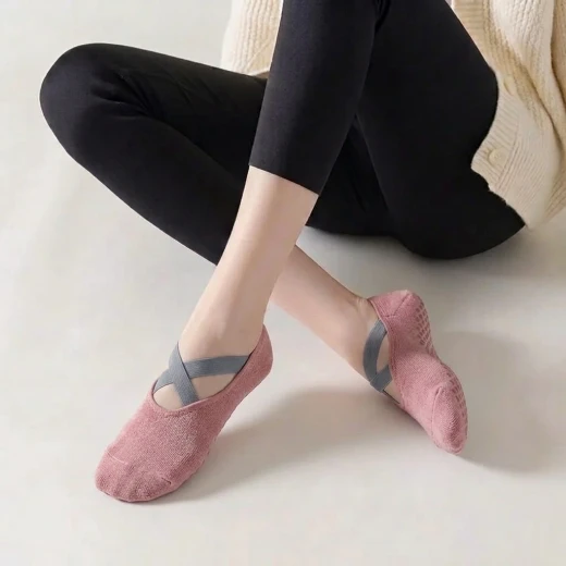 Non-Slip Yoga & Pilates Grip Socks for Women | Anti-Skid Barre, Dance, Gym & Home Workout Socks with Cross Straps Non-Slip Yoga & Pilates Grip Socks for Women | Anti-Skid Barre, Dance, Gym & Home Workout Socks with Cross Straps