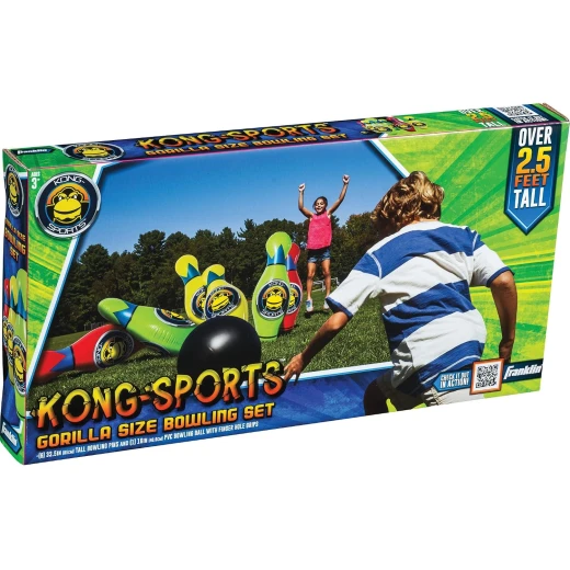 مجموعة بولينج Kong-Air العملاقة (Franklin Sports Kong-Air Giant Inflatable Bowling Set). هذه اللعبة مصممة للأطفال من سن 3 سنوات فما فوق وهي مخصصة للعب في الهواء الطلق - كرييتيفز - Image 2