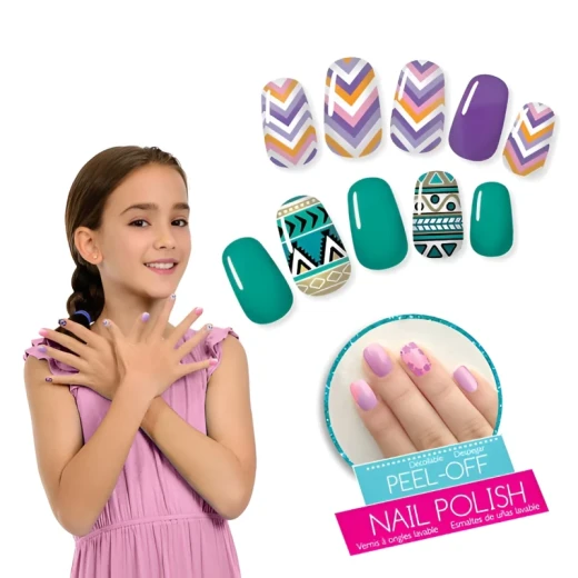 Tasia Nail Art Laboratory T08295-A-A Automatic Dryer Manicure Machine Creative Nail Design Kit with 3 Nail Polishes Stickers Double Sided Adhesives for Girls Ages 8+ - Tasia - Image 3