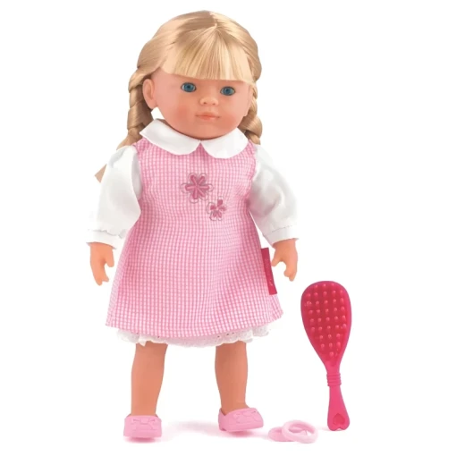 Dolls World دمية إليزابيث 36 سم بجسم ناعم وذراعين وساقين متحركتين وعينين نائمتين وشعر طويل وفرشاة وربطات شعر وزي لطيف ولعبة واقعية للأطفال بعمر 18 شهرًا - دلز ورلد - Image 2