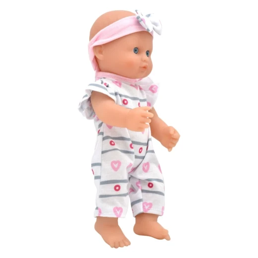 Dolls World ليتل بوبيت دمية طفلة 25 سم بجسم ناعم وأذرع وأرجل فينيل وعيون تغلق وملابس قابلة للإزالة وعصابة رأس ولهاية قابلة للاستحمام لعبة واقعية للأطفال من عمر 10 أشهر+ - دلز ورلد - Image 2