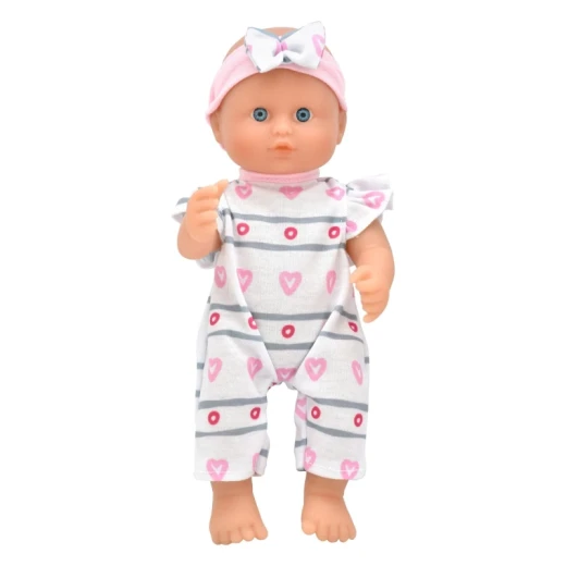 Dolls World ليتل بوبيت دمية طفلة 25 سم بجسم ناعم وأذرع وأرجل فينيل وعيون تغلق وملابس قابلة للإزالة وعصابة رأس ولهاية قابلة للاستحمام لعبة واقعية للأطفال من عمر 10 أشهر+ - دلز ورلد - Image 3