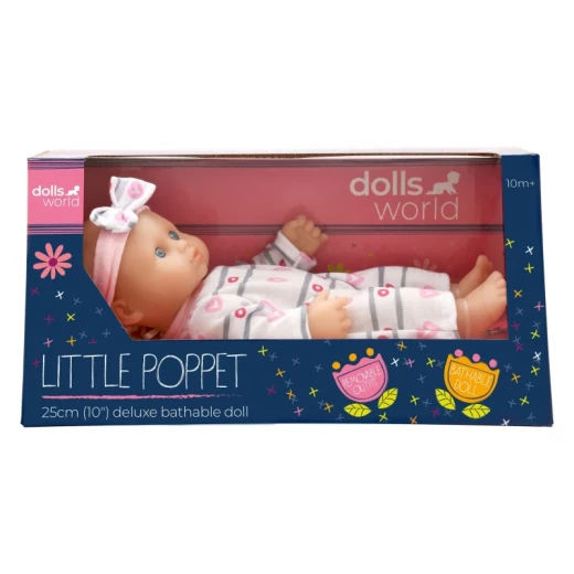 Dolls World Little Poppet Baby Doll 25cm 10 Inch Soft Bodied Vinyl Arms Legs Closing Eyes Removable Outfit Headband Pacifier Bathable Realistic Play Toy for Kids Ages 10 Months+ Dolls World Little Poppet Baby Doll 25cm 10 Inch Soft Bodied Vinyl Arms Legs Closing Eyes Removable Outfit Headband Pacifier Bathable Realistic Play Toy for Kids Ages 10 Months+