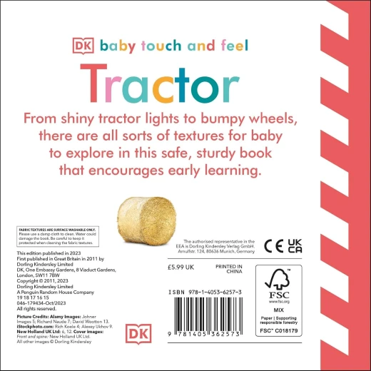 Baby Touch and Feel Tractor: An Interactive Farm Board Book, Hardcover Baby Book for Sensory Exploration and Early Learning, Book 9 of 20 - DK Books - Image 3