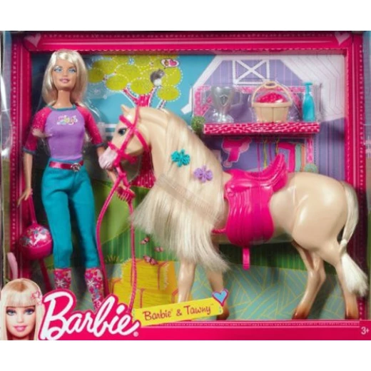 Barbie Doll and Tawny Horse Playset - باربي - Image 2