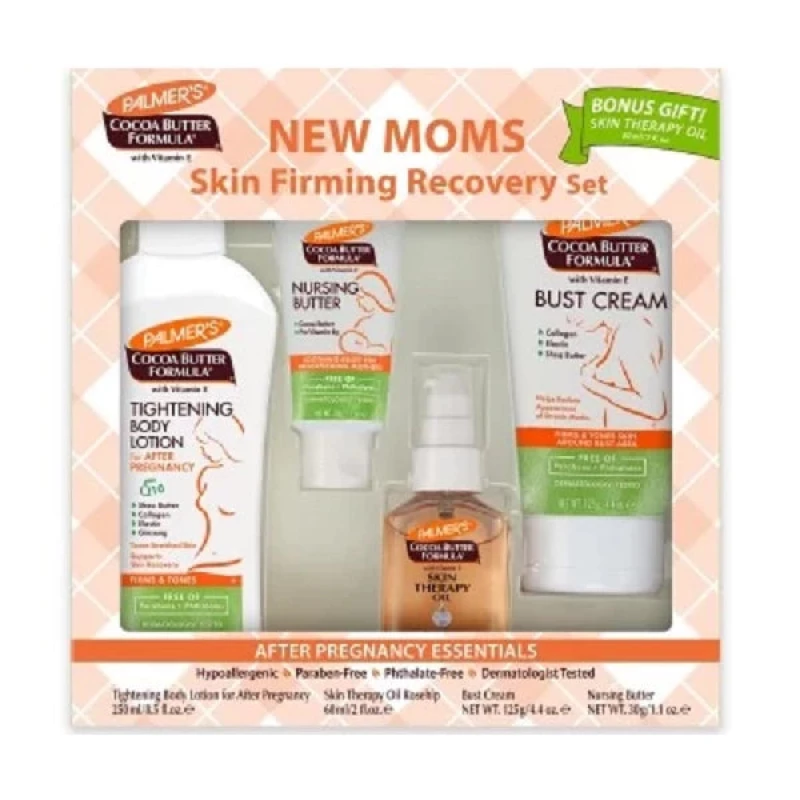 Palmer’s New Moms Skin Recovery Set – Cocoa Butter Postpartum Skincare Kit, Helps Restore Skin Elasticity, Moisturizes Deeply, and Reduces the Appearance of Stretch Marks After Pregnancy. - Palmer's