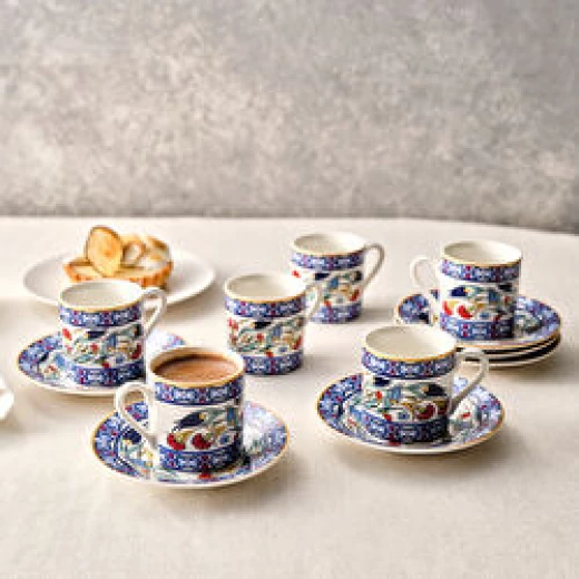 طقم أكواب قهوة كاراجا روميلي 6 قطع - بورسلين 80 مل طقم أكواب قهوة كاراجا روميلي 6 قطع - بورسلين 80 مل