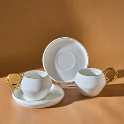 Karaca Venüs Gold 2-Piece Coffee Cup Set 135ml