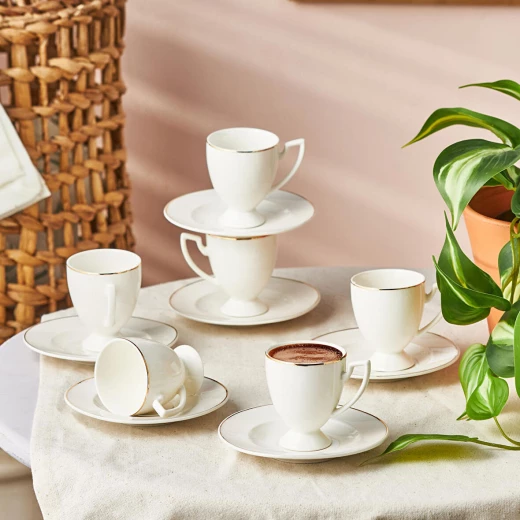Karaca Boyoz 6-Piece Coffee Cup Set 85ml - Porcelain Cups - karaca - Image 2