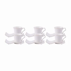 Karaca Laura 12-Piece Bone China Coffee Set - Gold & White