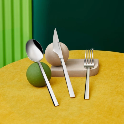 طقم أدوات مائدة من الفولاذ المقاوم للصدأ من كاراجا، 84 قطعة لـ 12 شخصًا - تصميم عصري - كراجا - Image 6