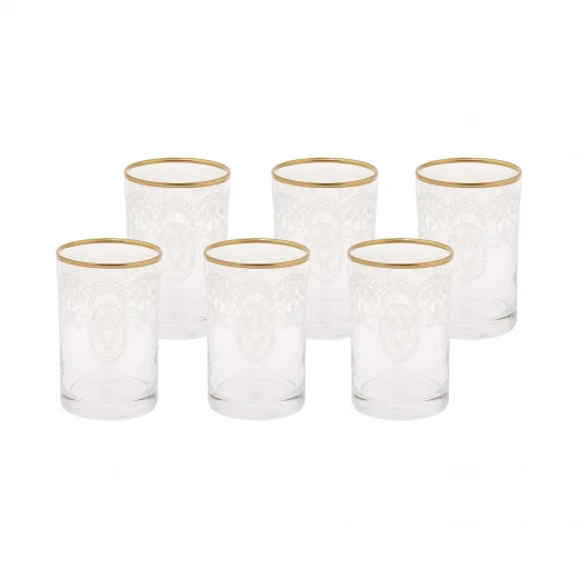 طقم أكواب ماء صغيرة من كاراجا، 6 قطع، 125 مل، ذهبي، أكواب شرب طقم أكواب ماء صغيرة من كاراجا، 6 قطع، 125 مل، ذهبي، أكواب شرب