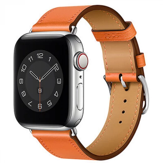 Wiwu Attleage Apple Watch 42mm Genuine Leather Band - Orange
