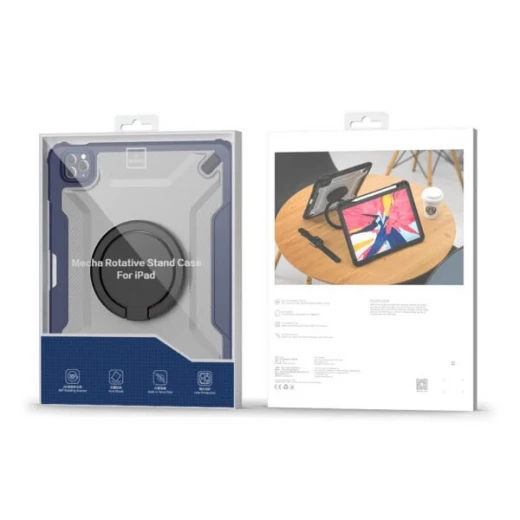 حافظة واقية لجهاز iPad من وي وو Mecha مقاس 10.2/10.5 بوصة، حامل دوار مقاوم للصدمات، أسود - وي وُو - Image 9