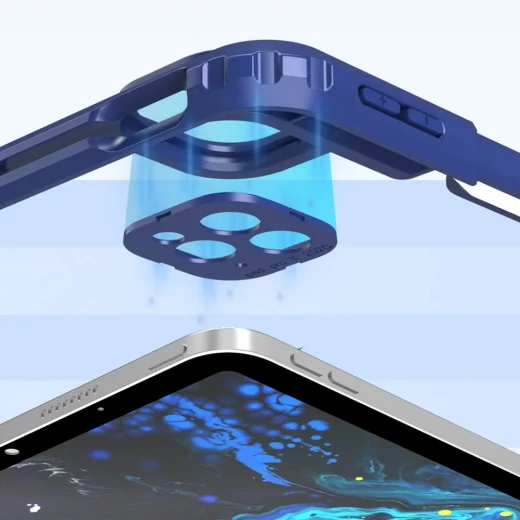 حافظة واقية لجهاز iPad من وي وو Mecha مقاس 10.2/10.5 بوصة، حامل دوار مقاوم للصدمات، أسود - وي وُو - Image 6