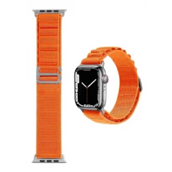 سوار معصم وي وو نايلون لساعة Apple Watch 42/44/45/49 برتقالي