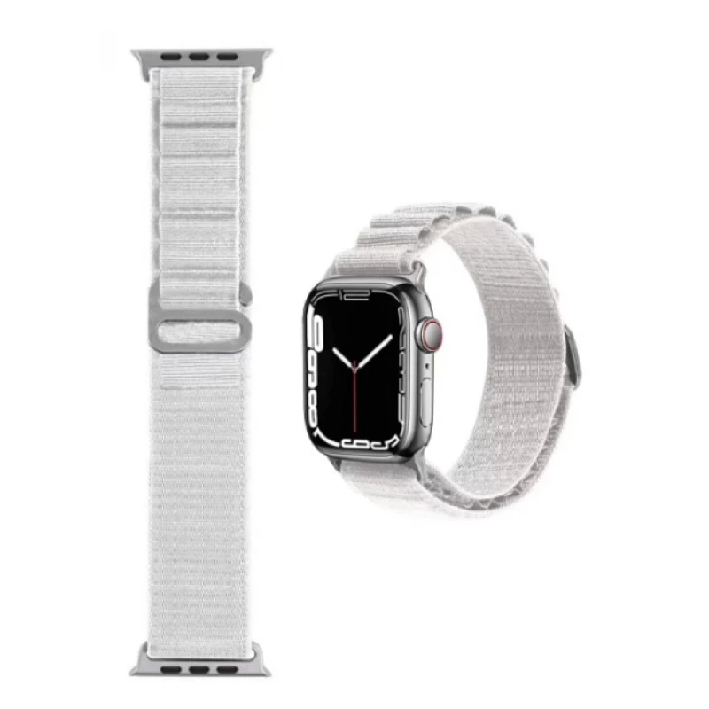 WiWu Nylon Watchband for Apple Watch 42/44/45/49 White - Comfortable & Durable - Wiwu