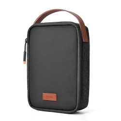 حقيبة تنظيم ملحقات WIWU Minimalist Travel Pouch، تصميم مدمج لمعدات التقنية، خامة مقاومة للماء وجيوب قابلة للتعديل للمسافرين