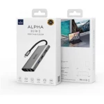 محول WIWU Alpha 11 في 1 USB-C A11312H - 4K HDMI، USB 3.0، إيثرنت، قارئ بطاقات SD/TF - وي وُو