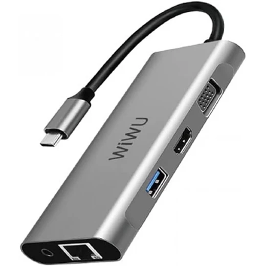 محول WIWU Alpha 11 في 1 USB-C A11312H - 4K HDMI، USB 3.0، إيثرنت، قارئ بطاقات SD/TF - وي وُو - Image 3