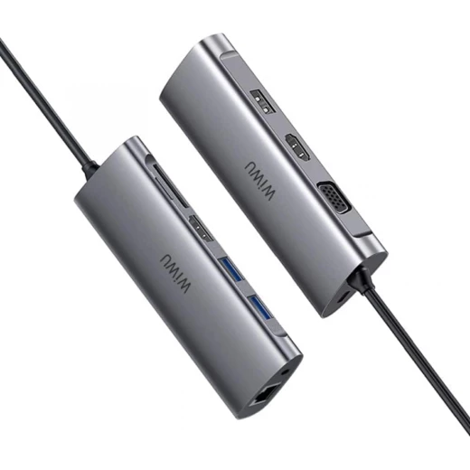 محول WIWU Alpha 11 في 1 USB-C A11312H - 4K HDMI، USB 3.0، إيثرنت، قارئ بطاقات SD/TF - وي وُو - Image 5