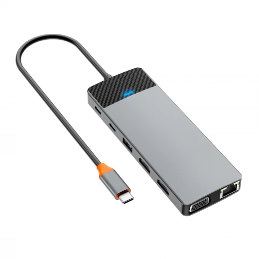 محطة إرساء وي وو Linker 12 في 1 USB-C لجهاز MacBook - رمادي فلكي - Image 5