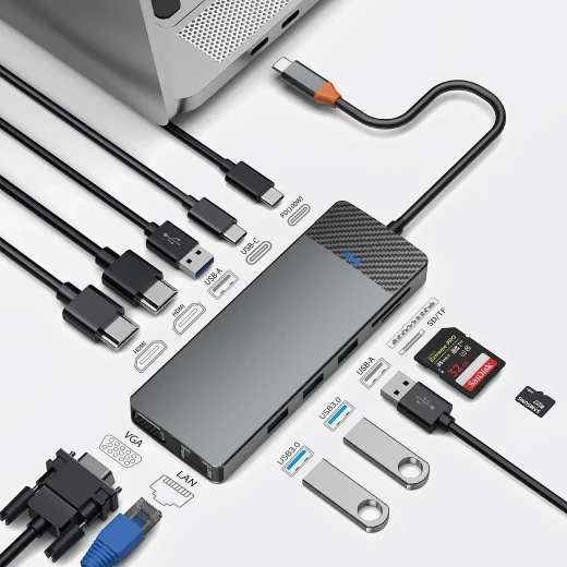 محطة إرساء وي وو Linker 12 في 1 USB-C لجهاز MacBook - رمادي فلكي محطة إرساء وي وو Linker 12 في 1 USB-C لجهاز MacBook - رمادي فلكي