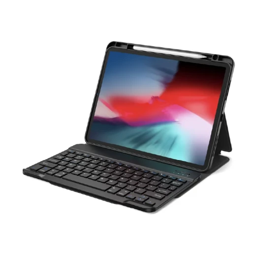 جراب لوحة مفاتيح WiWU الواقي لأجهزة iPad مقاس 10.2 بوصة و10.5 بوصة، لوحة مفاتيح بلوتوث عربية مع لوحة لمس دقيقة مدمجة، غطاء ذكي مقاوم للصدمات مع حامل قلم - أسود جراب لوحة مفاتيح WiWU الواقي لأجهزة iPad مقاس 10.2 بوصة و10.5 بوصة، لوحة مفاتيح بلوتوث عربية مع لوحة لمس دقيقة مدمجة، غطاء ذكي مقاوم للصدمات مع حامل قلم - أسود