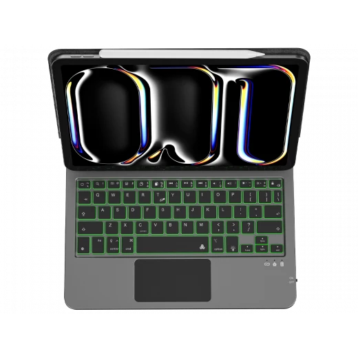 حافظة لوحة مفاتيح ماجيك MK-003 لجهاز iPad مقاس 10.9 بوصة، 3 في 1، بإضاءة خلفية، لون أسود من وي وو حافظة لوحة مفاتيح ماجيك MK-003 لجهاز iPad مقاس 10.9 بوصة، 3 في 1، بإضاءة خلفية، لون أسود من وي وو