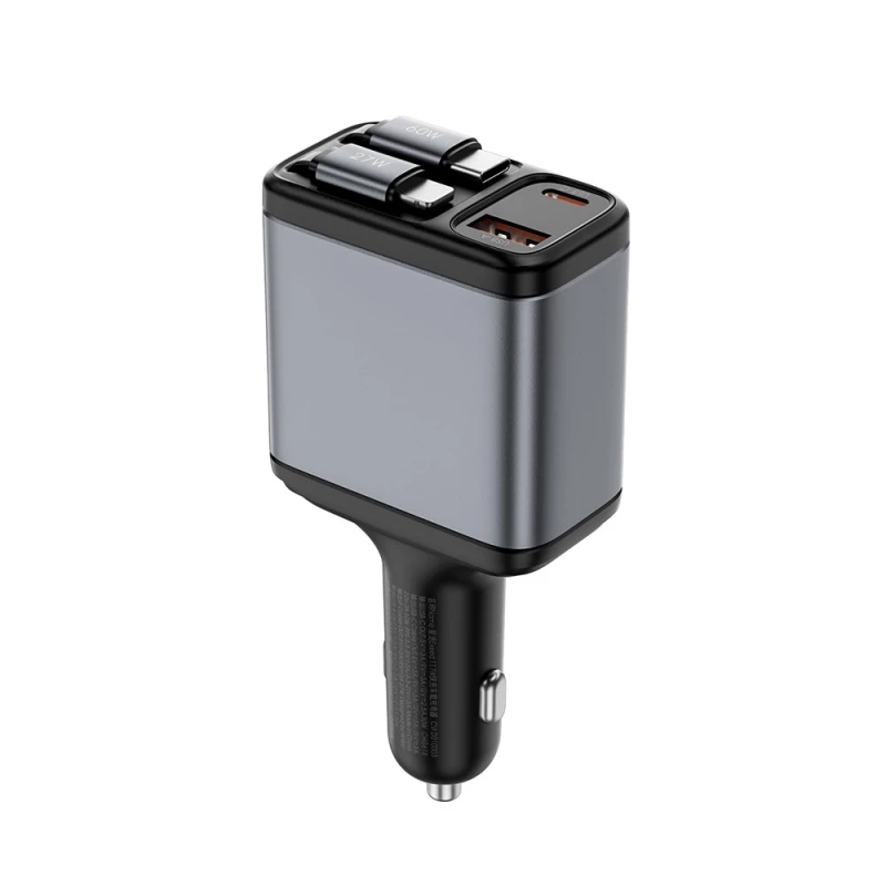 شاحن سيارة وي وو Wi-QC027 بقوة 117 واط: Type-C، Lightning، USB-A، LED - وي وُو